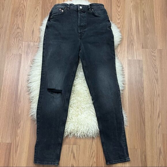 Free People We the Free Faded Black High Waist Button Fly Jeans 28 - Picture 1 of 9